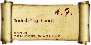 Andrásy Fanni névjegykártya