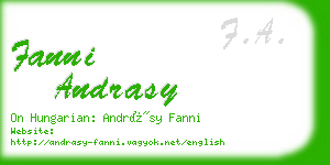 fanni andrasy business card